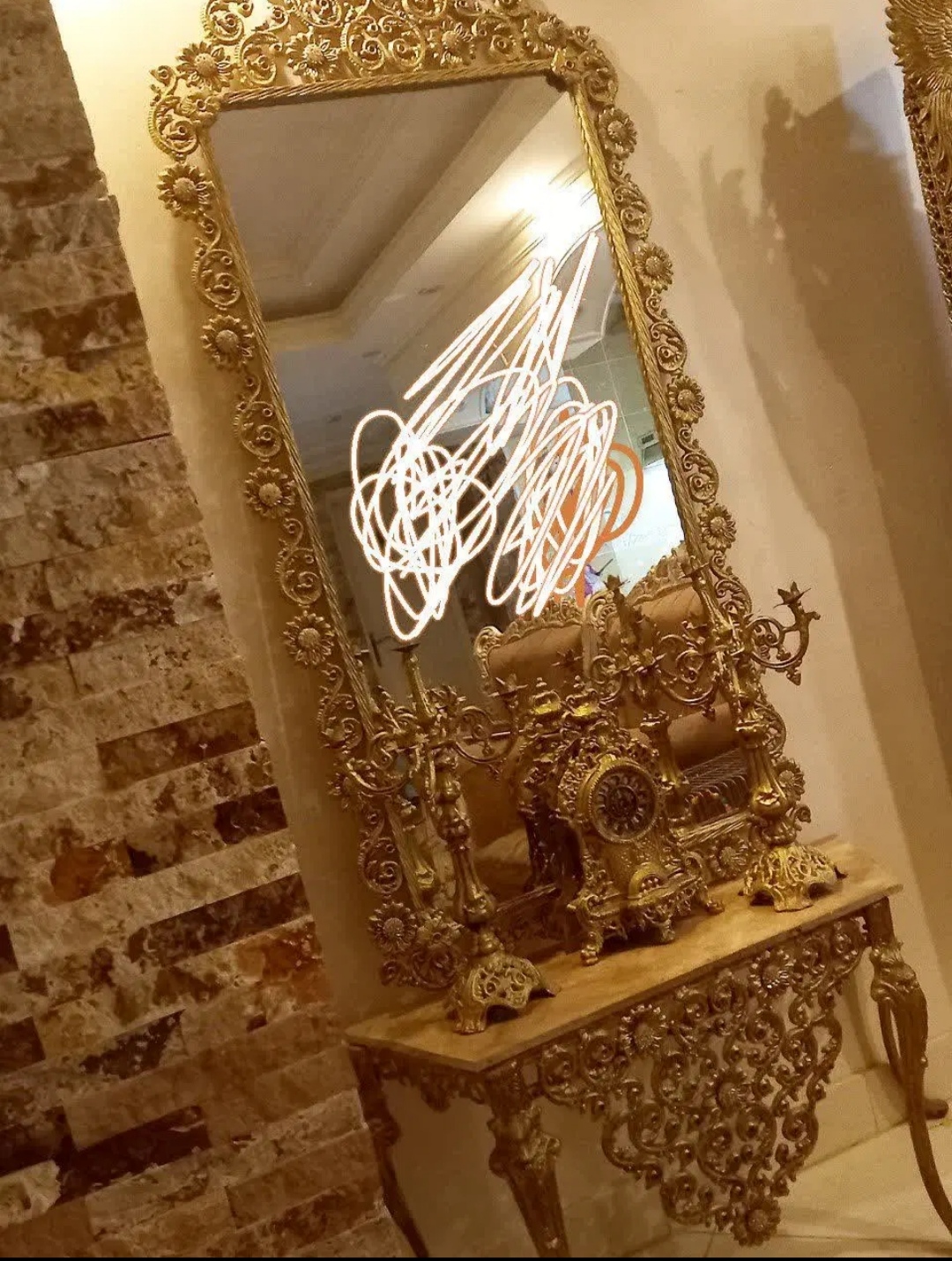 آینه شمعدان در حد نو