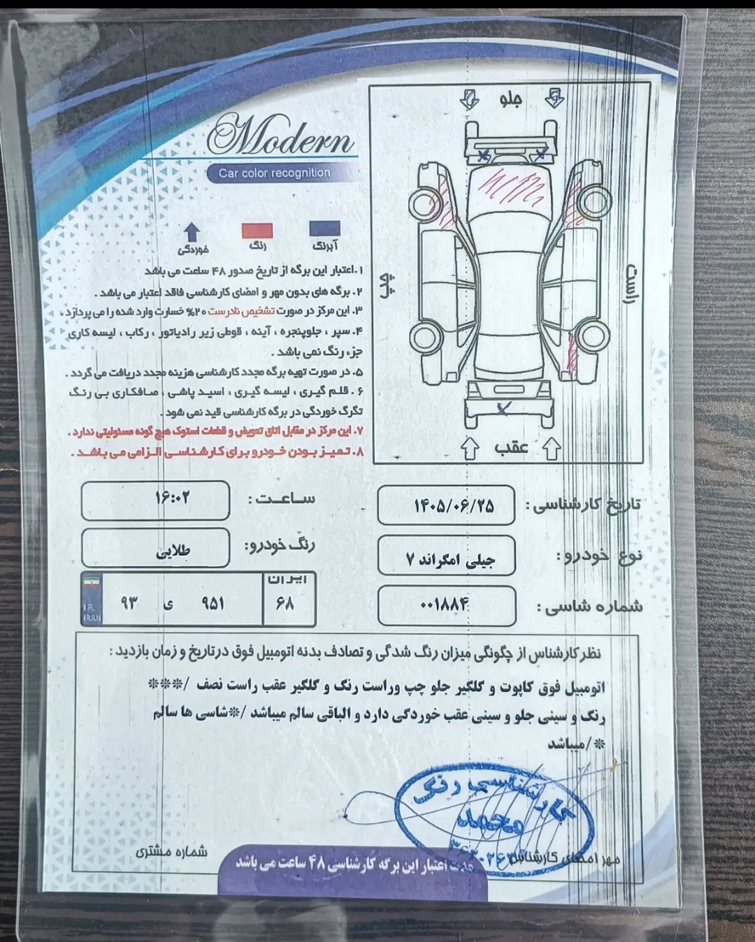 جیلی ام گراند ۷ مدل ۲۰۱۳ دنده ای .